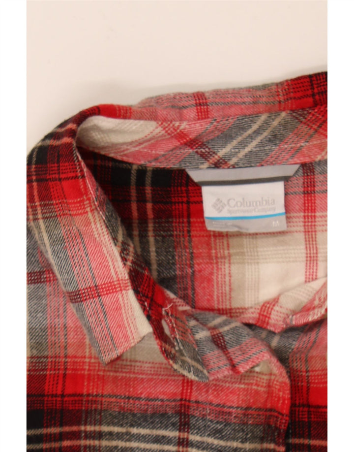 COLUMBIA Womens Flannel Shirt UK 14 Medium Red Check Cotton Vintage Columbia and Second-Hand Columbia from Messina Hembry 