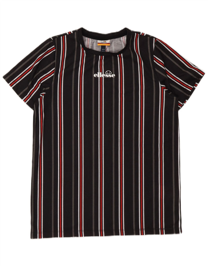 Ellesse Boys T-Shirt Top 13-14 År Sort Stribet Polyester