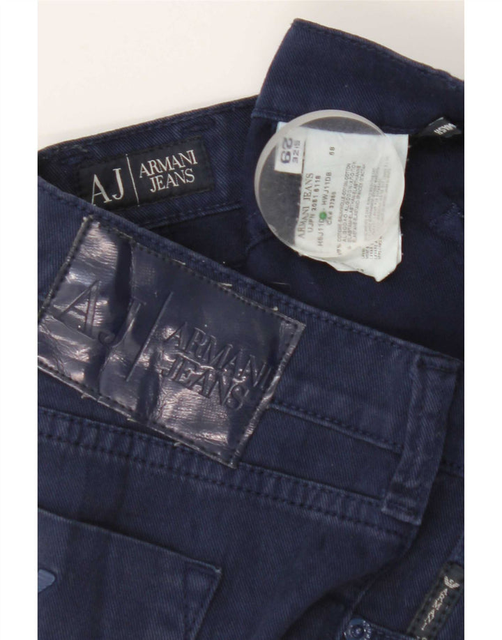 Armani Dame Straight Jeans W29 L27 Marineblå Bomuld
