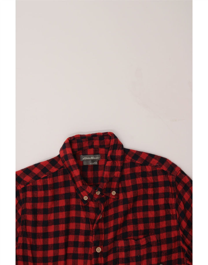 EDDIE BAUER Mens Flannel Shirt Large Red Gingham Cotton Vintage Eddie Bauer and Second-Hand Eddie Bauer from Messina Hembry 