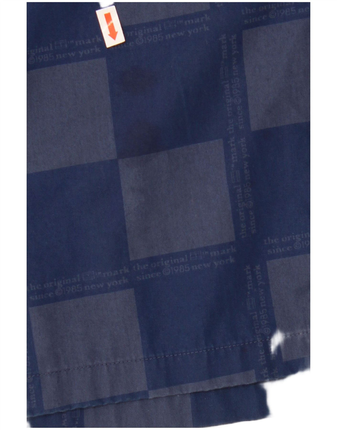 TOMMY HILFIGER Kortærmet herreskjorte Stor marineblå geometrisk viskose