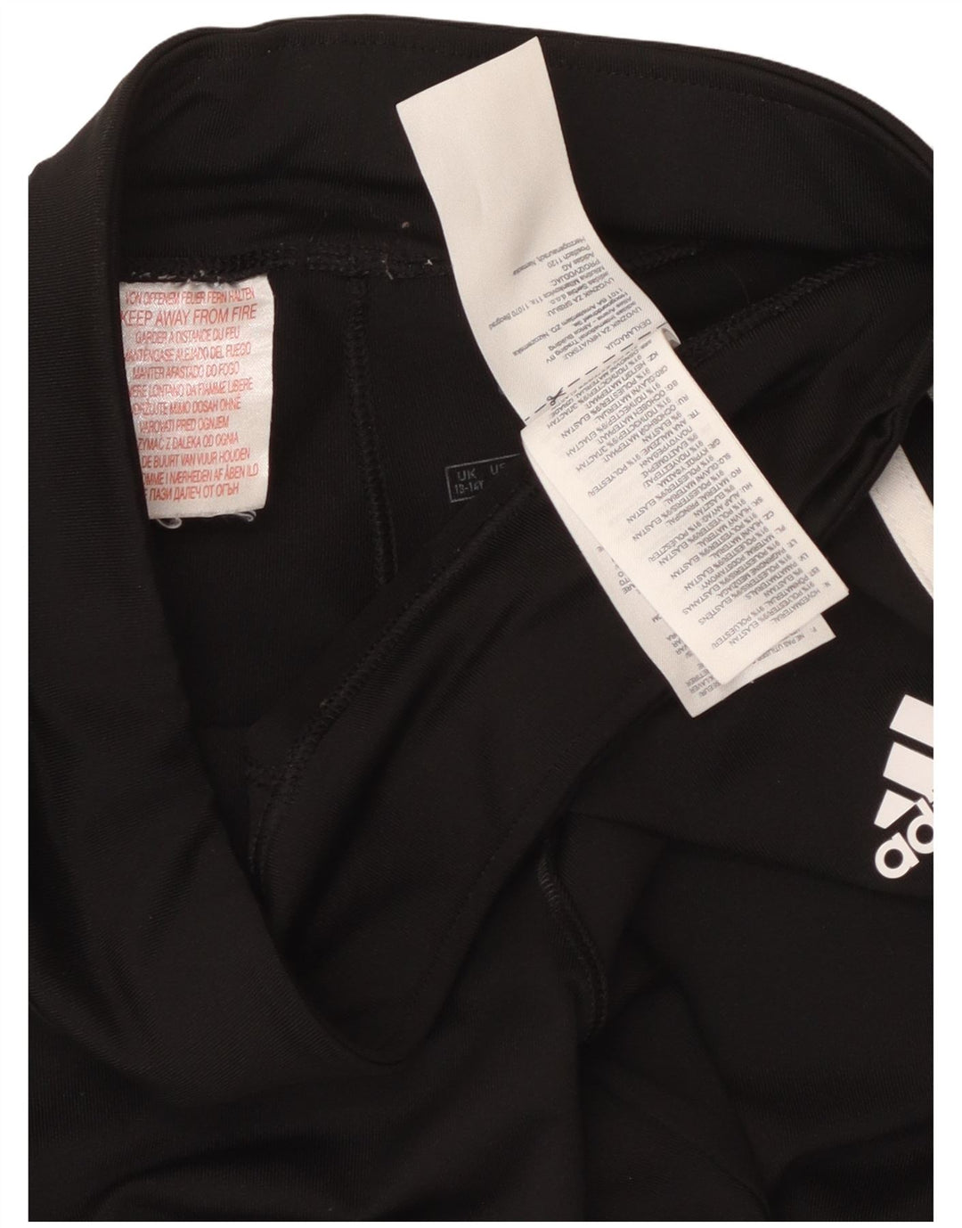 ADIDAS Girls Climalite Leggings 13-14 Years Black Polyester