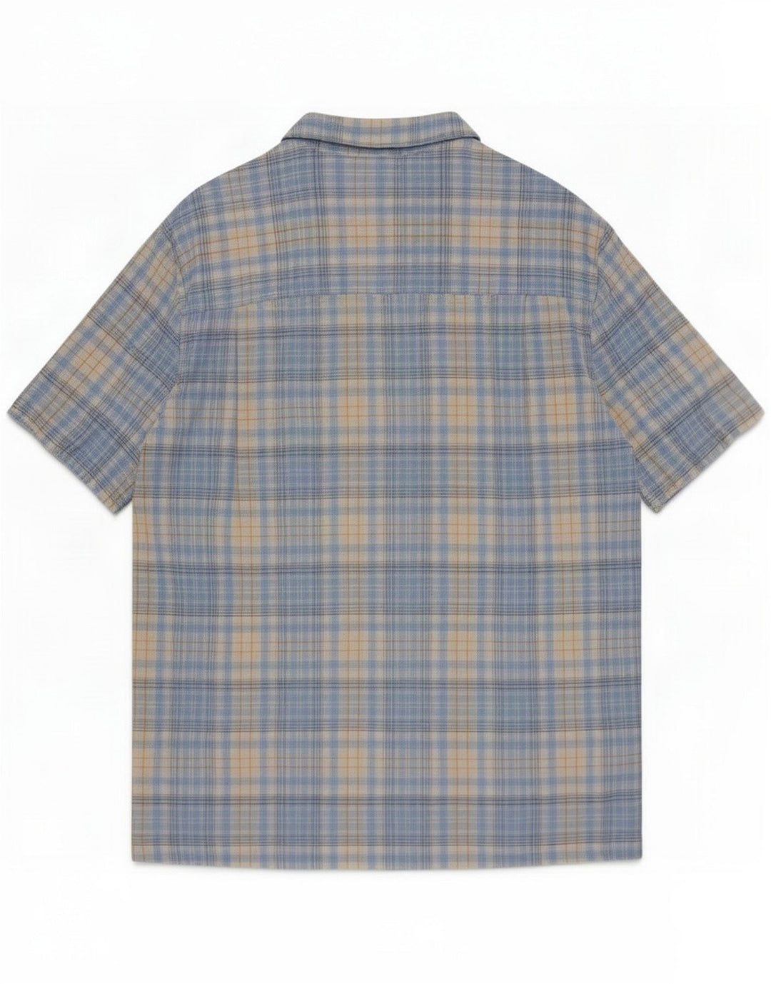 Chaps Kortærmet Herreskjorte Large Blue Check Linen