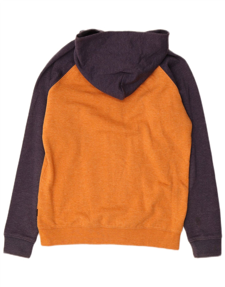 QUIKSILVER Dame Hættetrøje Sweater UK 14 Stor Orange Colourblock Bomuld