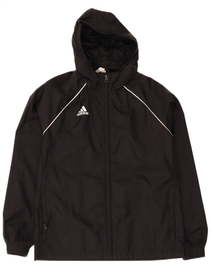 Adidas Regnjakke med hætte til drenge 11-12 år Sort polyester
