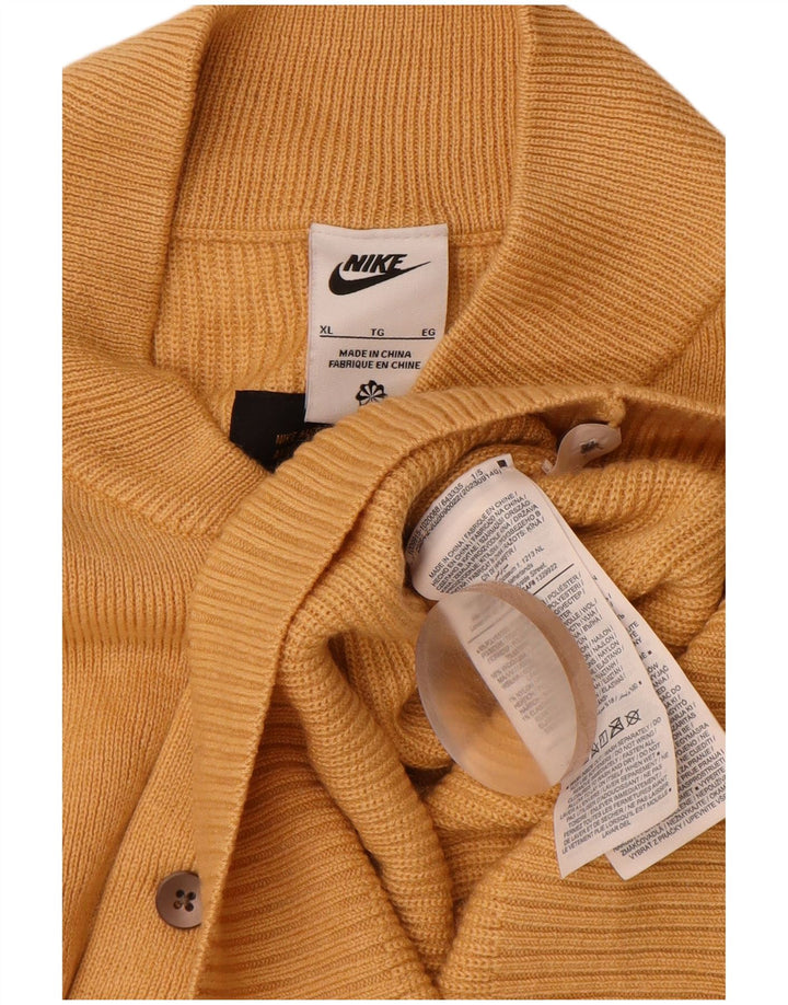 NIKE sweater med knaphals til mænd XL Beige polyester