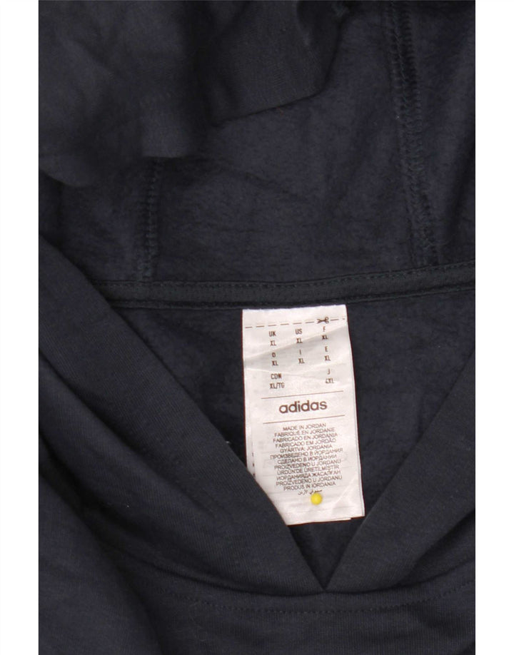 Adidas hættetrøje til mænd XL marineblå polyester