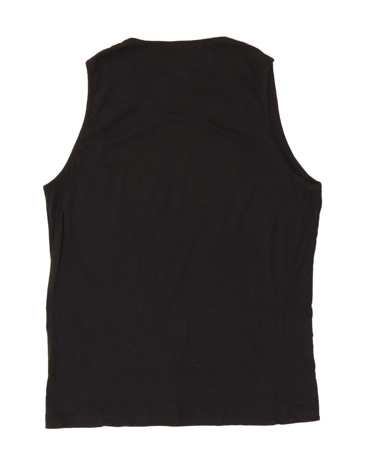 CARRERA Mens Graphic Vest Top 2XL Black Cotton Vintage Carrera and Second-Hand Carrera from Messina Hembry 