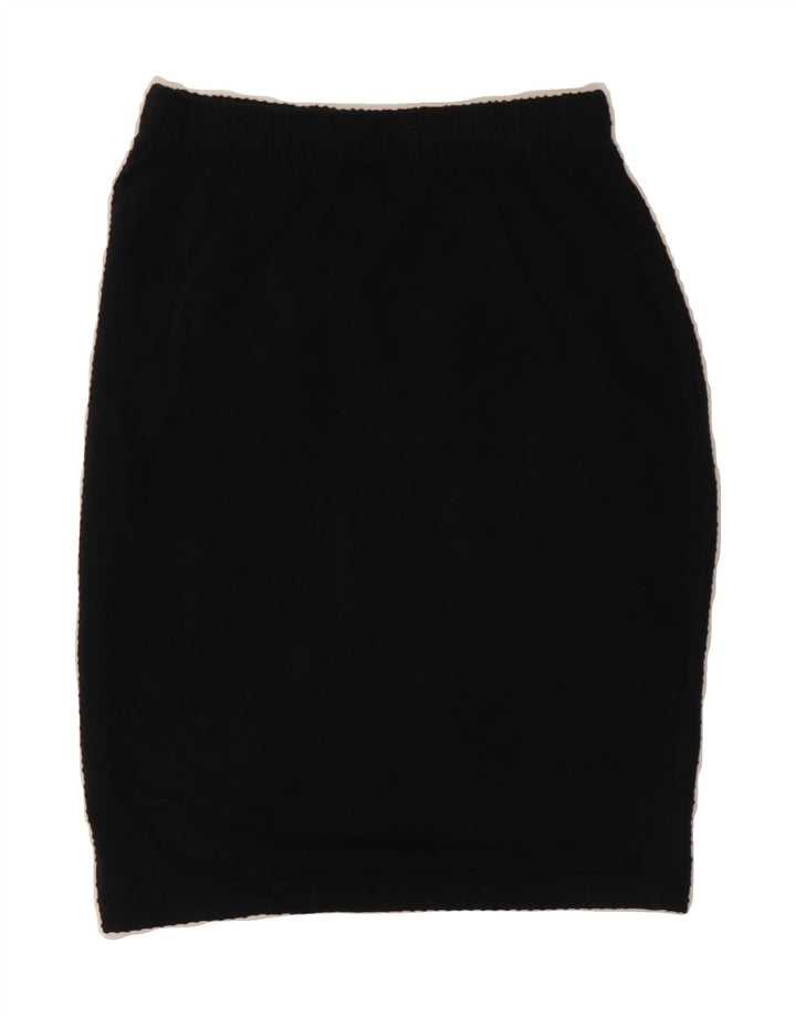 VINTAGE Womens Pencil Skirt Medium W30 L20 Black Cotton Vintage Vintage and Second-Hand Vintage from Messina Hembry 