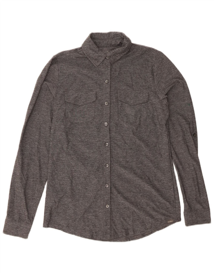 EDDIE BAUER Dameskjorte UK 6 XS Grå Flecked Polyester