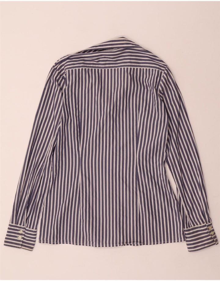 BENETTON Womens Shirt UK 16 Large Navy Blue Striped