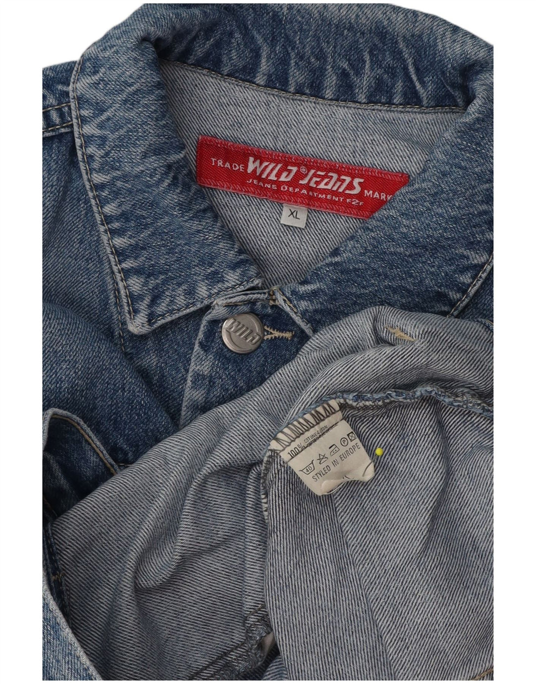 Wild Jeans Dame denimjakke UK 18 XL Blå Bomuld