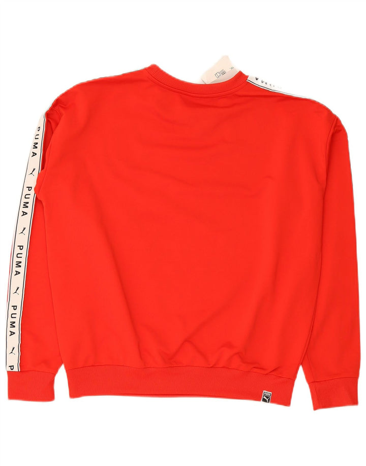 Puma Graphic Sweatshirt Jumper UK 12 Medium Red Colourblock