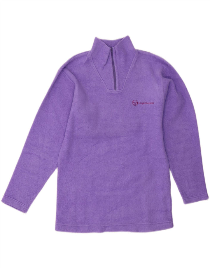 Sergio Tacchini Dame lynlås-hals Fleece Jumper UK 14 Medium Lilla Polyester
