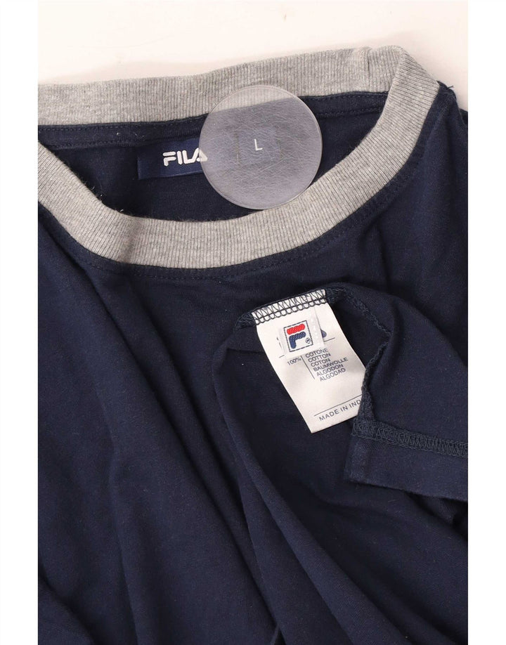 Fila Herre T-Shirt Top Stor Marineblå Bomuld