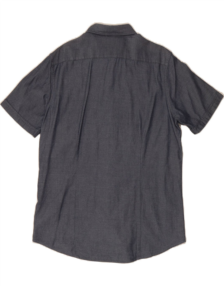 MICHAEL KORS Mens Slim Fit Short Sleeve Shirt Large Grey Colourblock Vintage Michael Kors and Second-Hand Michael Kors from Messina Hembry 