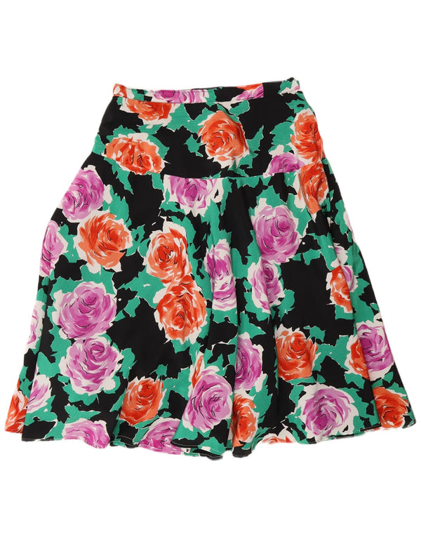 Vintage Kvinders Flared Skirt W28 Medium Multicolored Floral