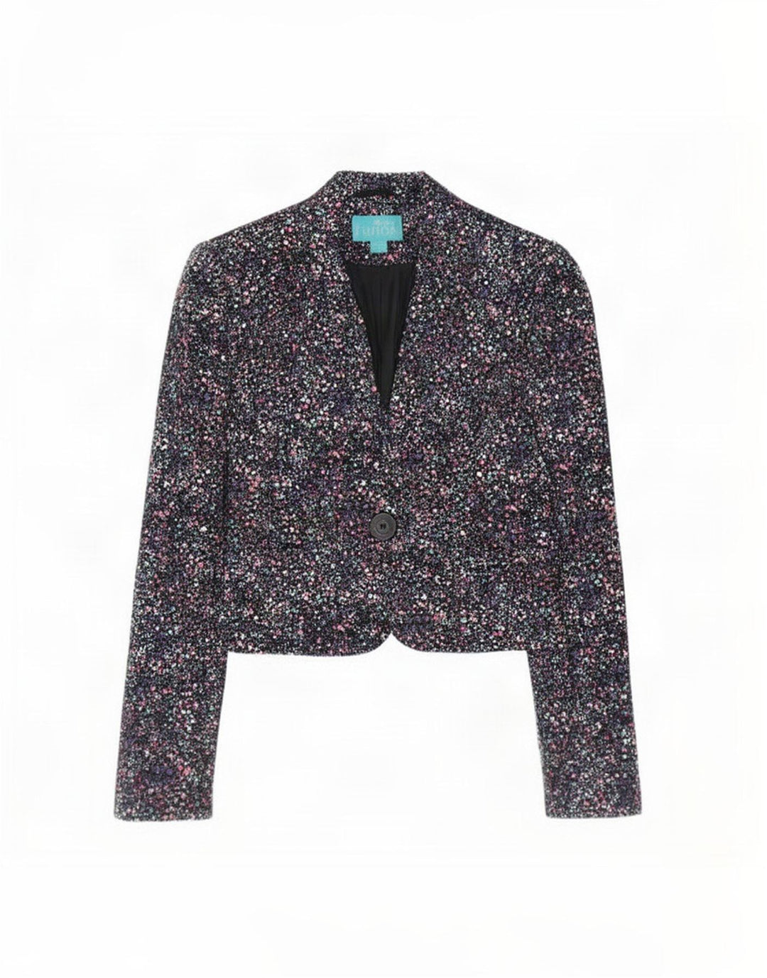 Monsoon Womens Bolero Jacket UK 12 Medium Black Floral Bomuld