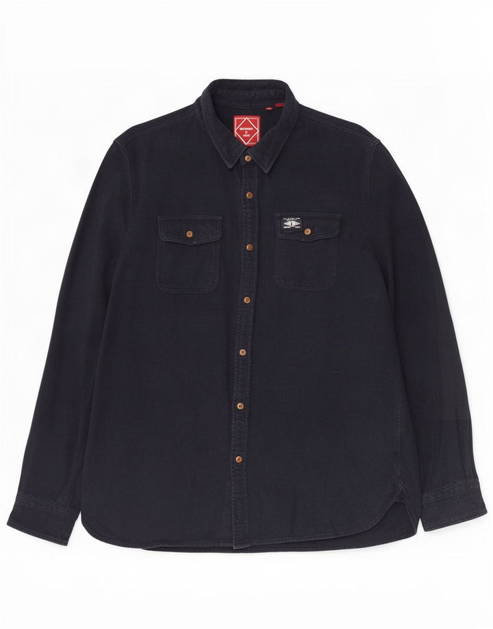 Superdry denimskjorte til mænd 2XL marineblå bomuld