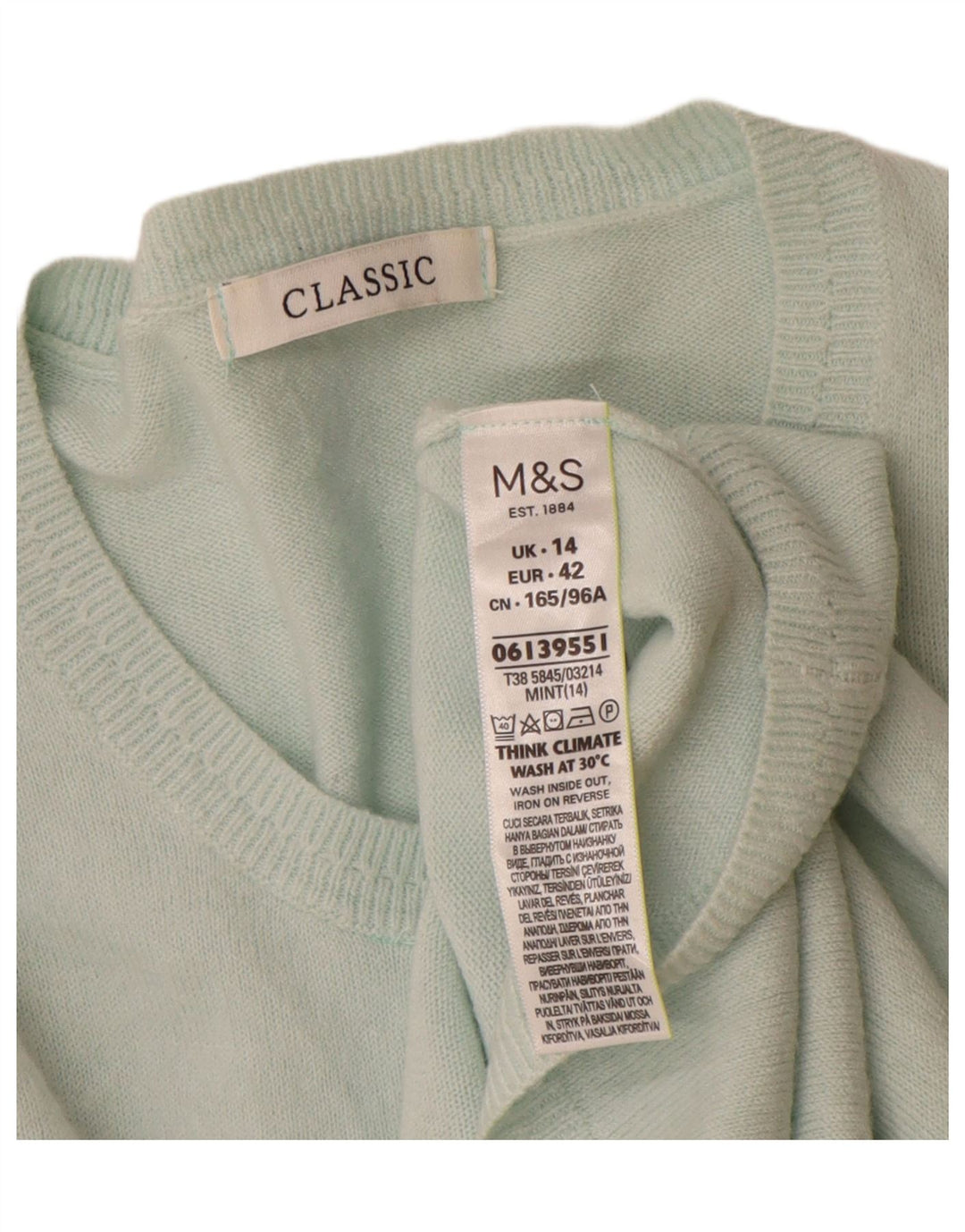 Marks & Spencer Dame Klassisk Cardigan Sweater UK 14 Medium Turkis