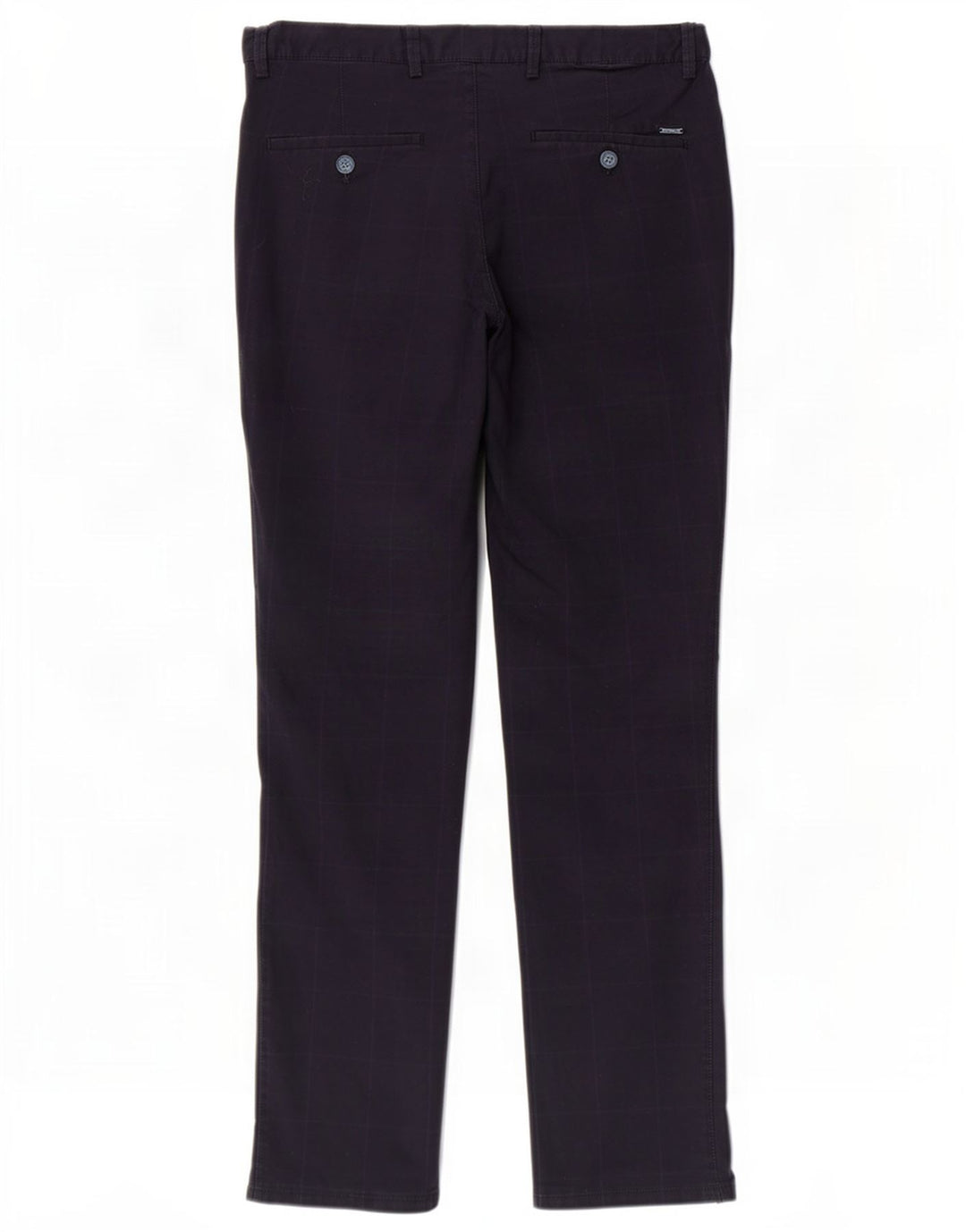Massimo Dutti Herre Chinobukser EU 42 Large W32 L32 Navy Blue Check