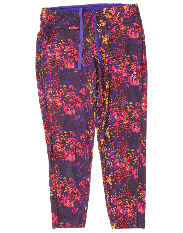 Crivit Womens Leggings UK 14/16 Medium Multicolored Floral Polyester