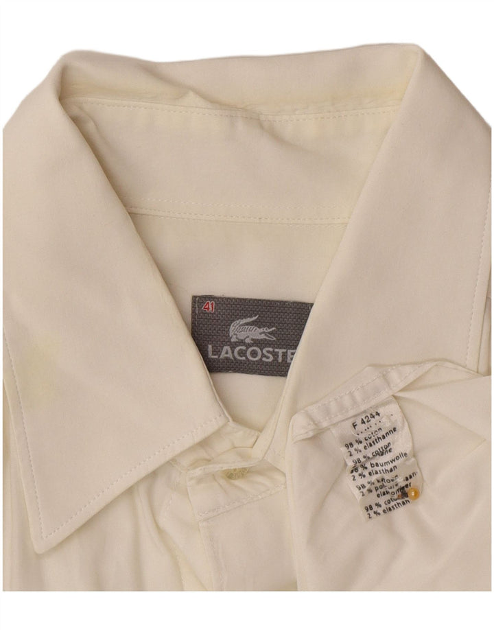 Lacoste Herreskjorte str. 41 Large Off White Bomuld