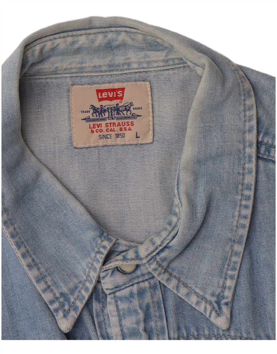 Levi's Denimskjorte til mænd, stor blå bomuld