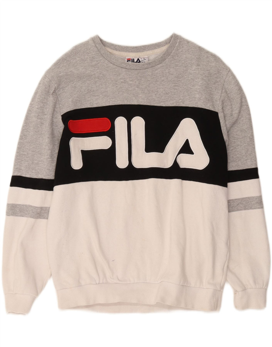 Fila Herre grafisk sweatshirt jumper lille grå farveblok bomuld
