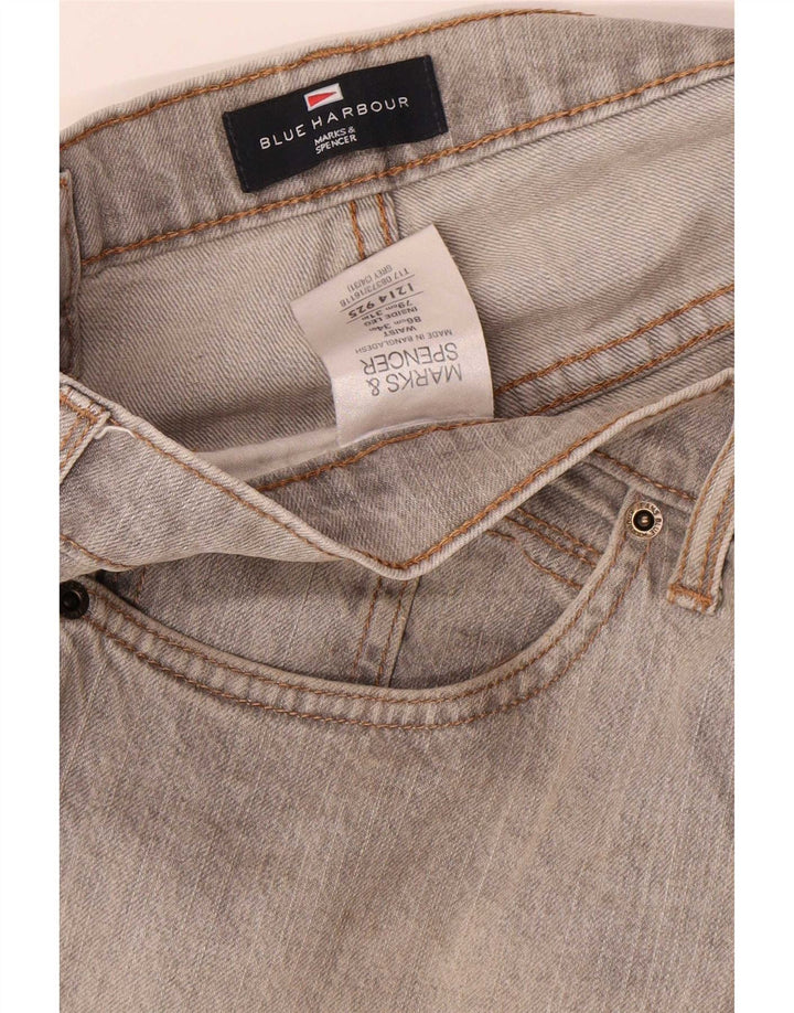 Marks & Spencer Herre Blue Harbor Straight Jeans W34 L31 Grå Bomuld