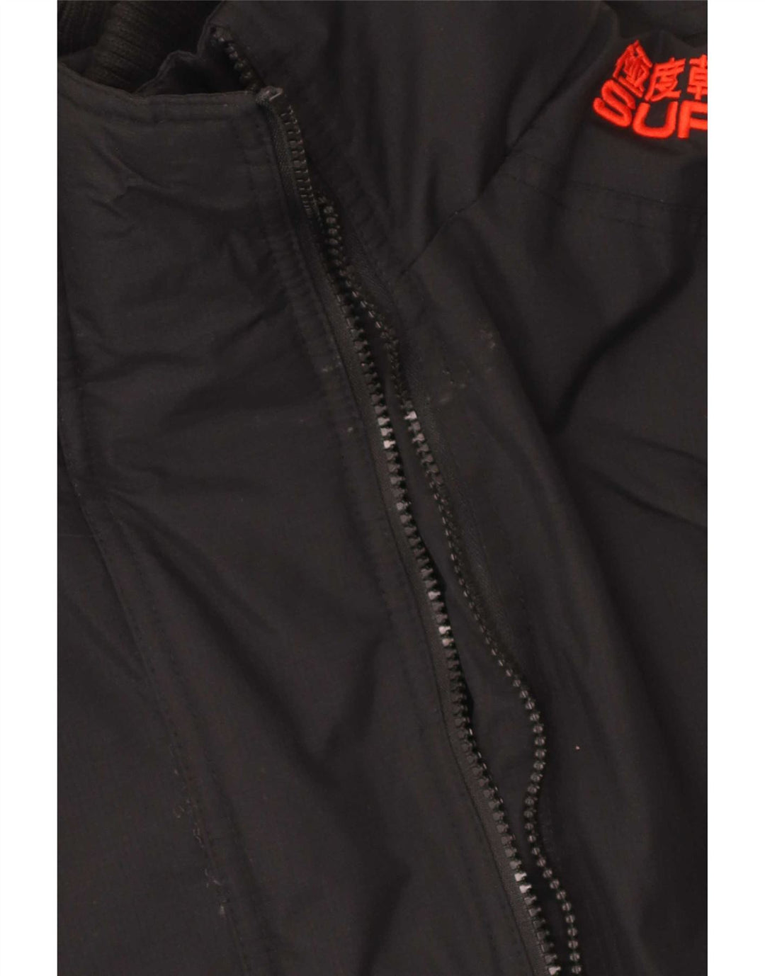 Superdry Windbreaker Jacket til kvinder UK 18 XL sort nylon