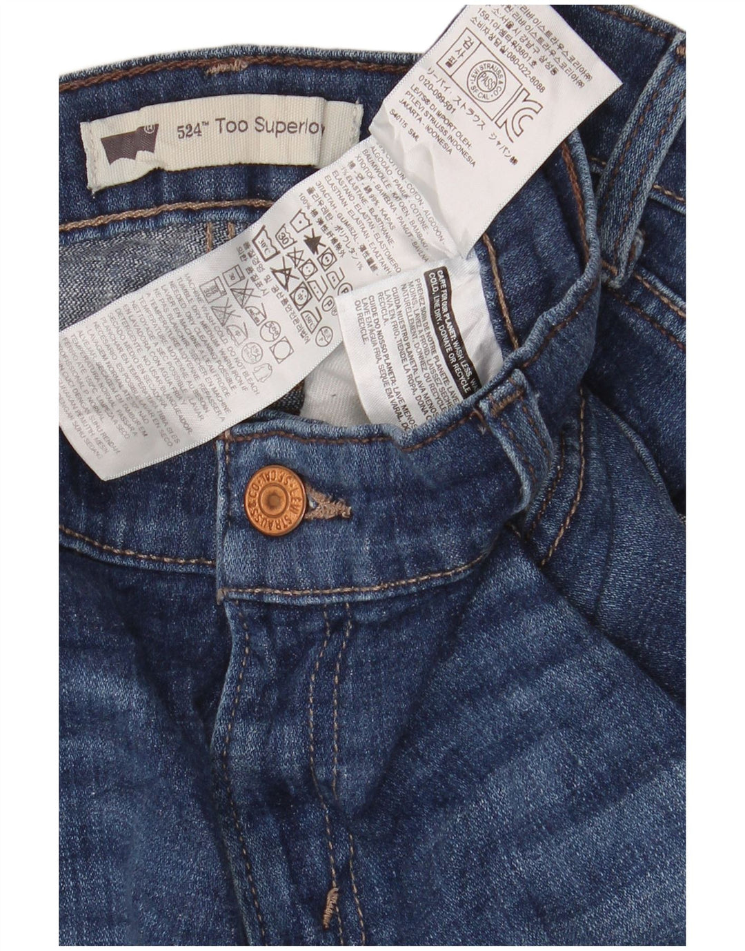 Levi's Dame 524 Super Low Bootcut Jeans W31 L30 Blå Bomuld