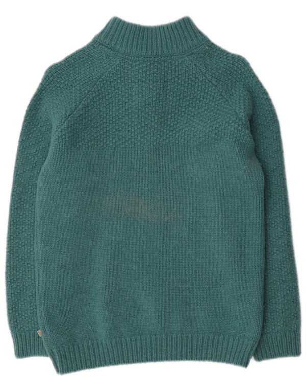 Weird Fish Dame Zip Neck Jumper Sweater UK 10 Small Green Wool