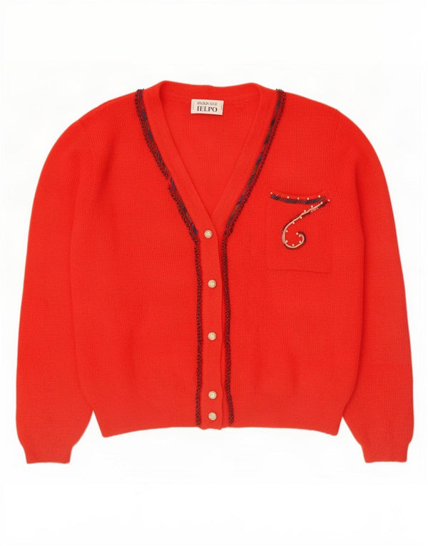 Pasquale Ielpo Dame Cardigan Sweater IT 44 Medium Red Mohair