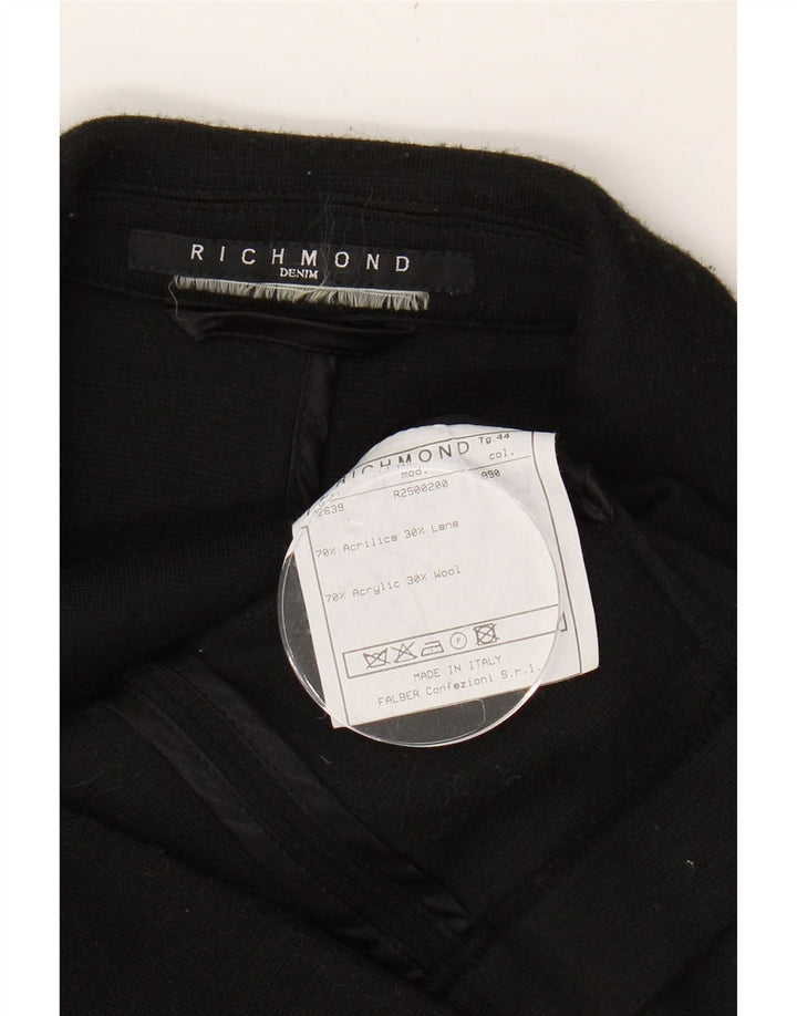 RICHMOND Womens Open Cardigan Sweater IT 44 Medium Black Acrylic Vintage Richmond and Second-Hand Richmond from Messina Hembry 