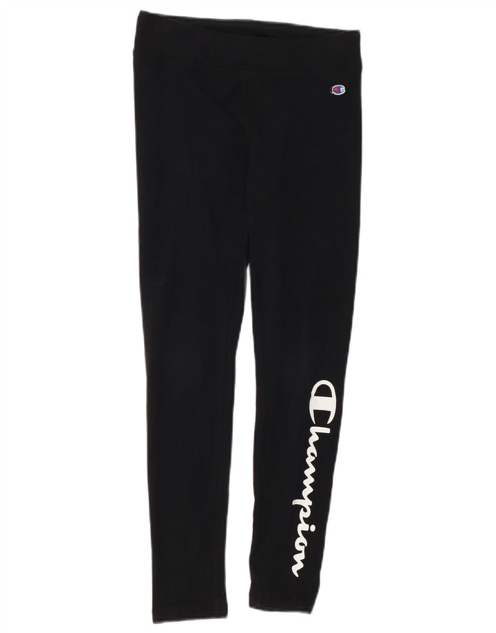 CHAMPION Piger Grafiske Leggings 9-10 år Medium Sort Bomuld
