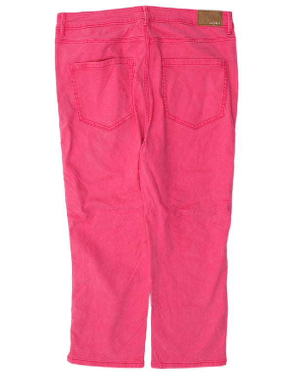 Marks & Spencer Dame Capri Skinny Jeans UK 16 Large W32 L21 Pink Lyocell