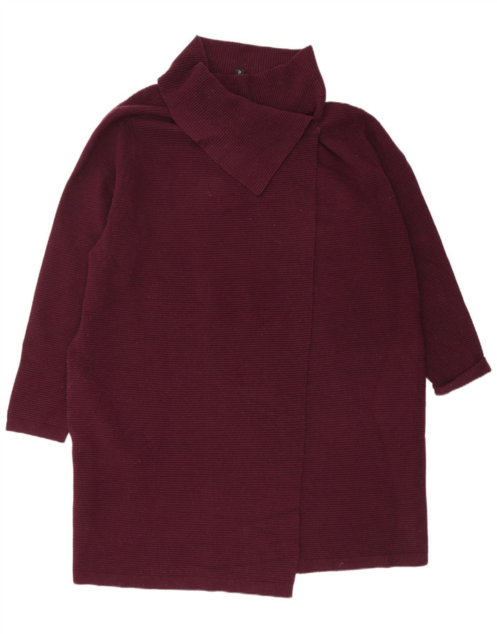 Phase Eight Womens Oversized Longline Cardigan Sweater UK 16 Large Burgundy