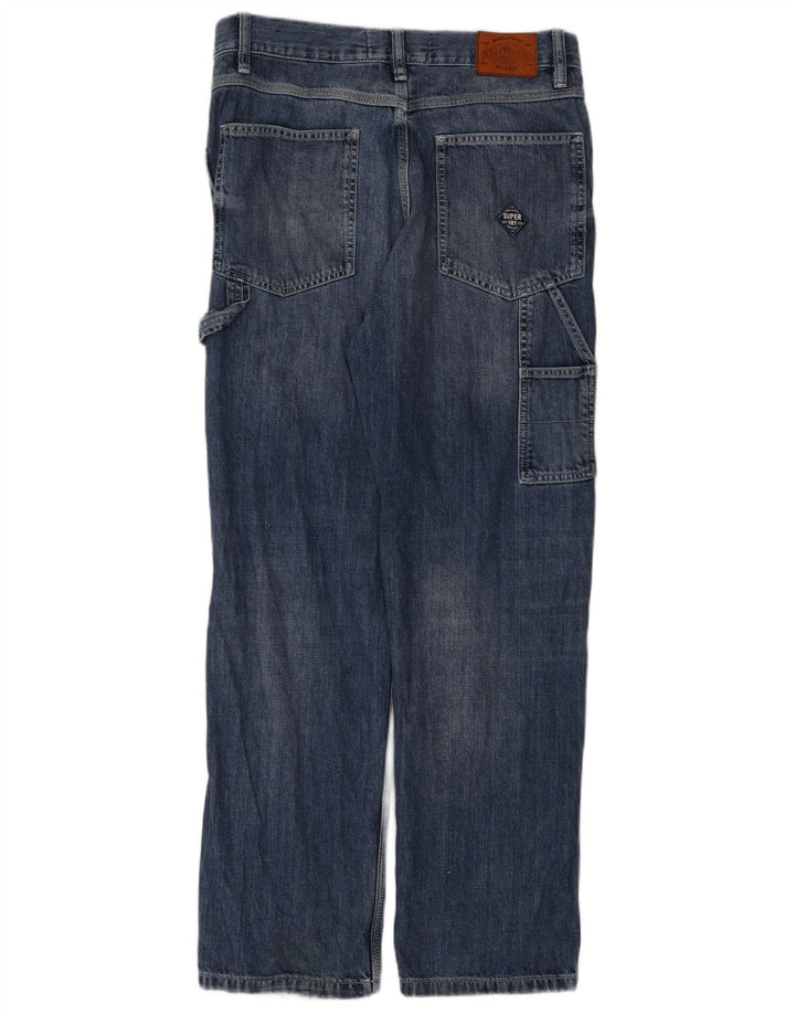 Superdry Herre Cargo Straight Jeans W31 L32 Blå Bomuld