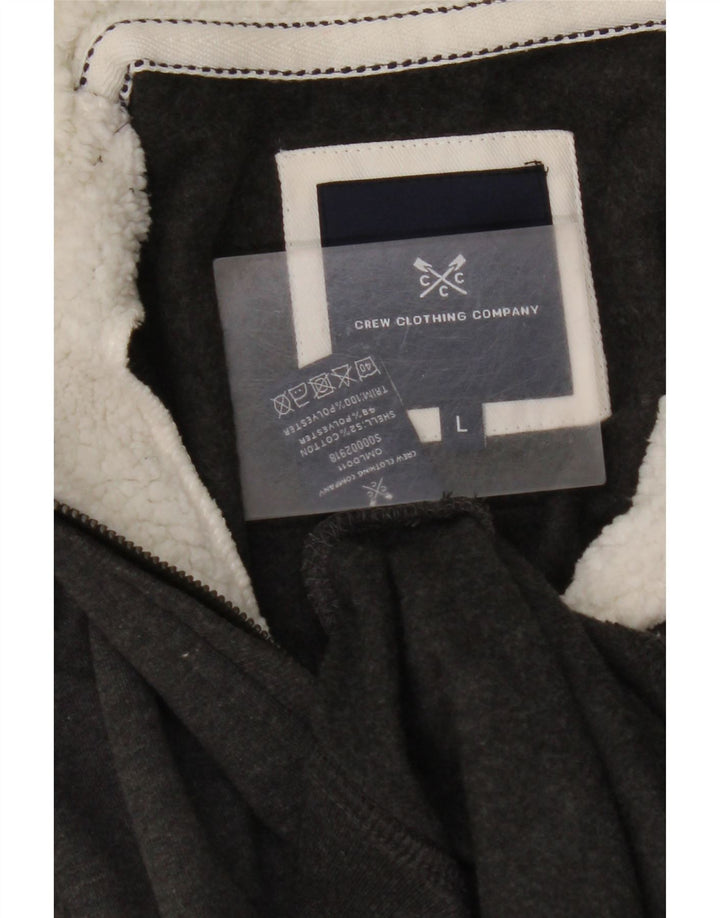 CREW TØJ Herre Zip Neck Sweatshirt Jumper Stor Grå Bomuld