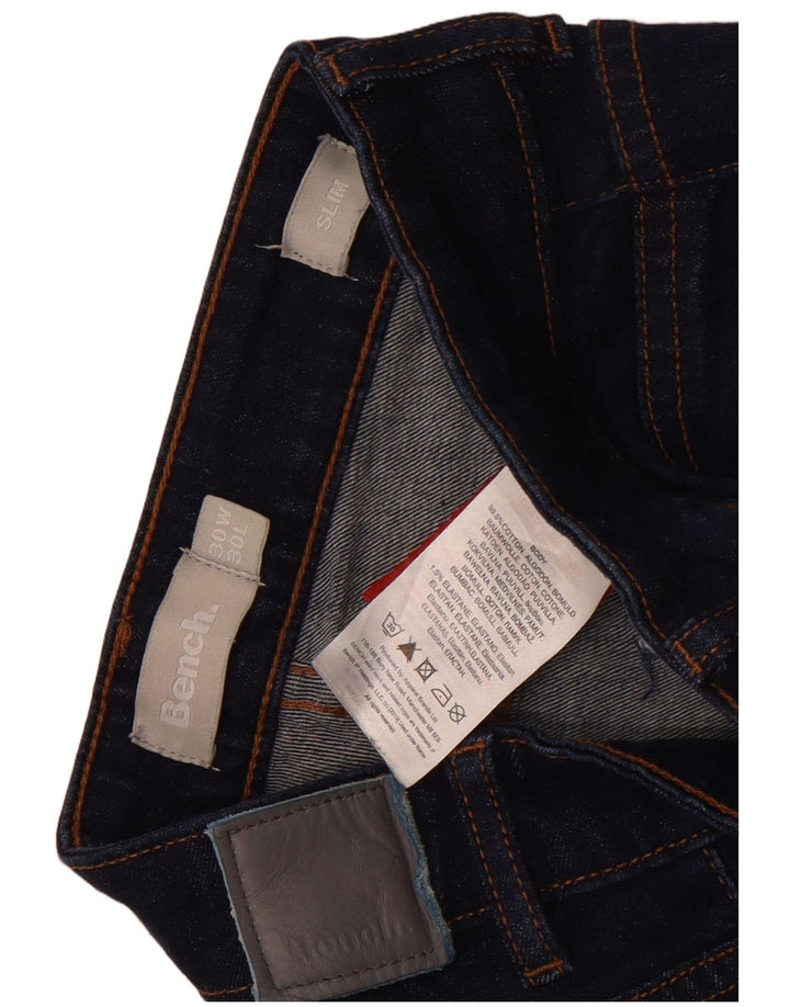 Bænk Slim Jeans til mænd W30 L30 Marineblå bomuld