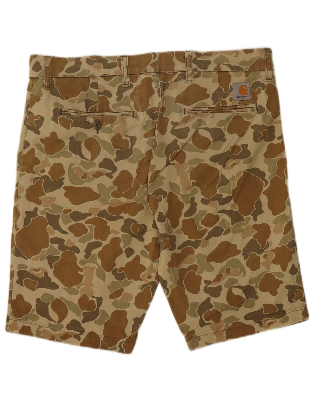 CARHARTT Herre Bermuda Chino Shorts W32 Medium Khaki Camouflage Bomuld