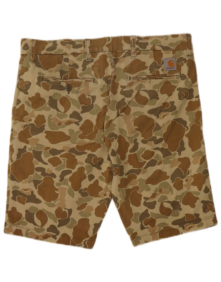 CARHARTT Herre Bermuda Chino Shorts W32 Medium Khaki Camouflage Bomuld