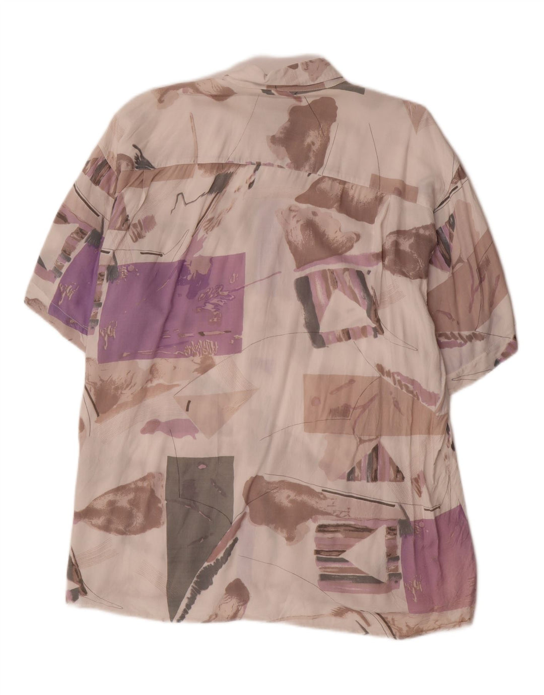 VINTAGE skjorte med abstrakt mønster til mænd, størrelse 43/44 XL Flerfarvet