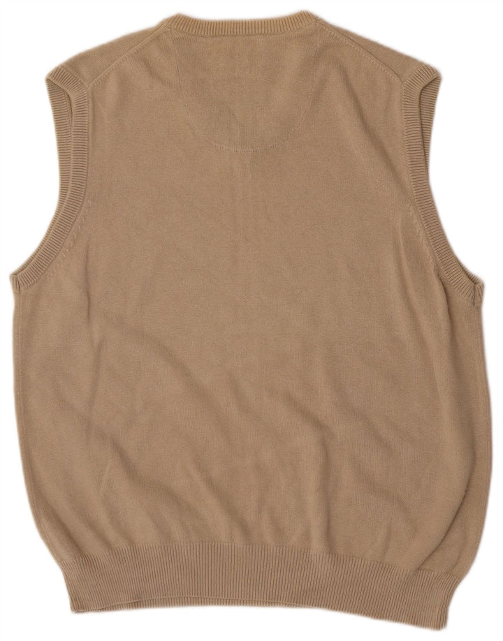 Marks & Spencer Herre Blue Harbor Vest Tank Top Stor Beige Bomuld