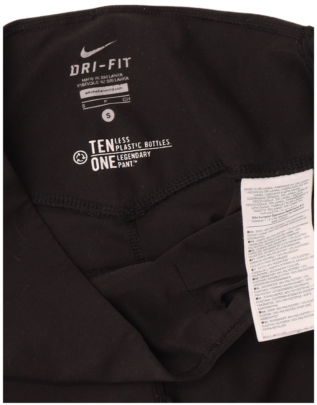 Nike Dame Dri Fit Capri Træningsdragt Bukser UK 8 Small Black Polyester