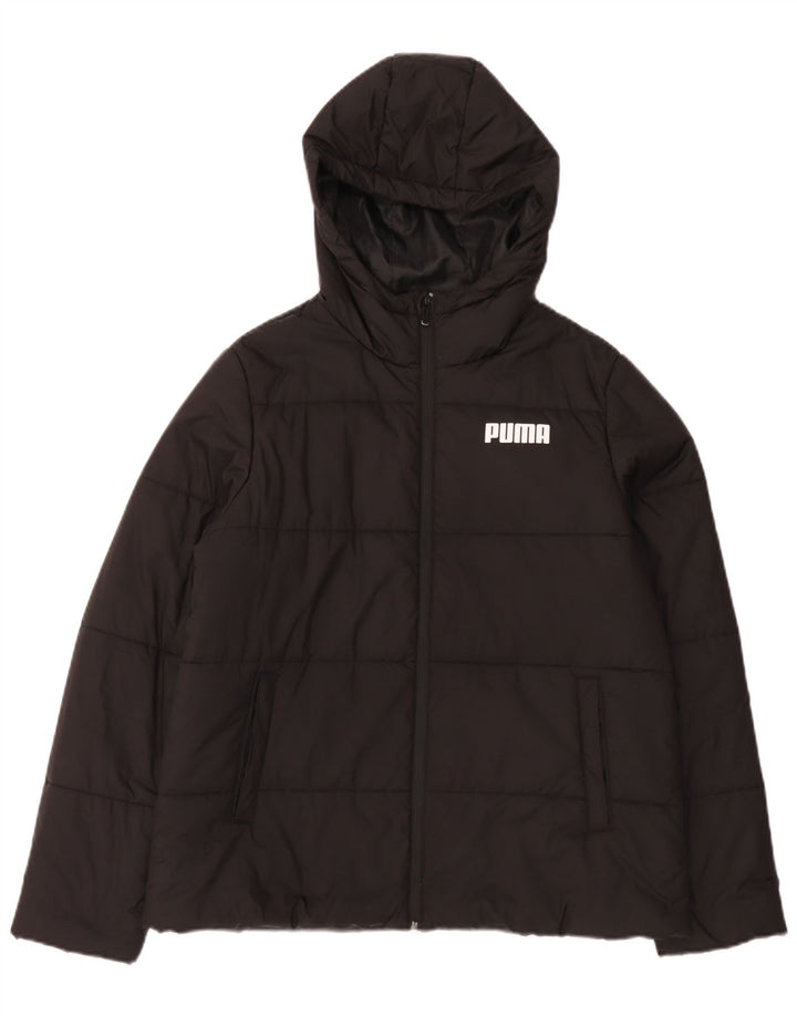 Puma Polstret hættejakke til kvinder UK 16 Stor sort polyester
