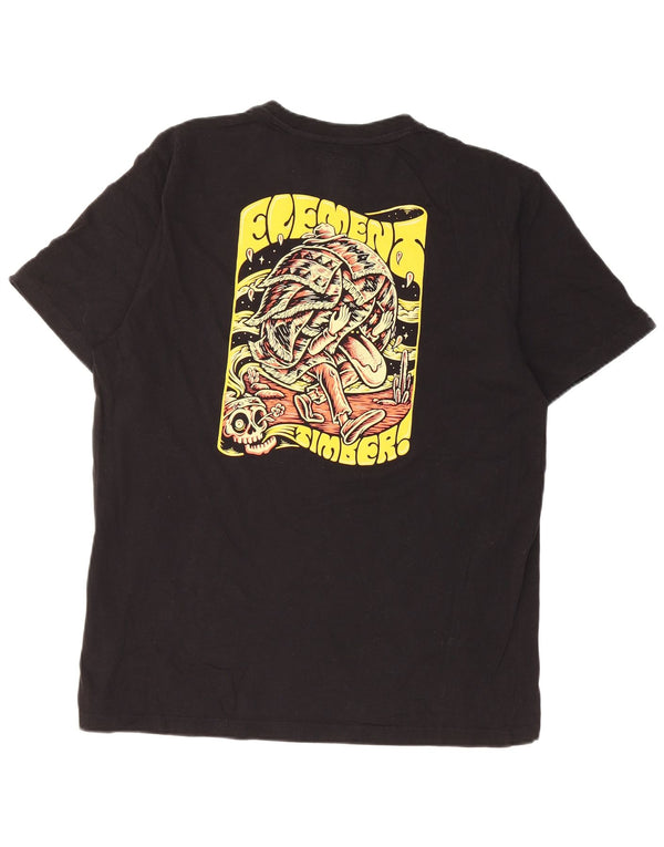 Element Herre Regular Fit Grafisk T-shirt Top Medium Sort Bomuld