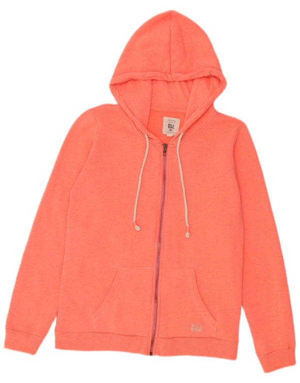 Billabong Dame Hættetrøje Sweater UK 14 Medium Orange Bomuld