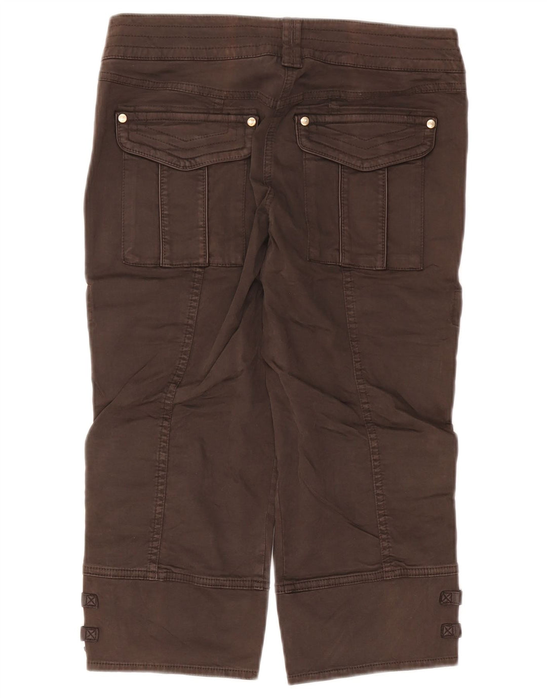 Trussardi Dame Cargo Capri Bukser IT 42 Medium W30 L19 Brun Bomuld